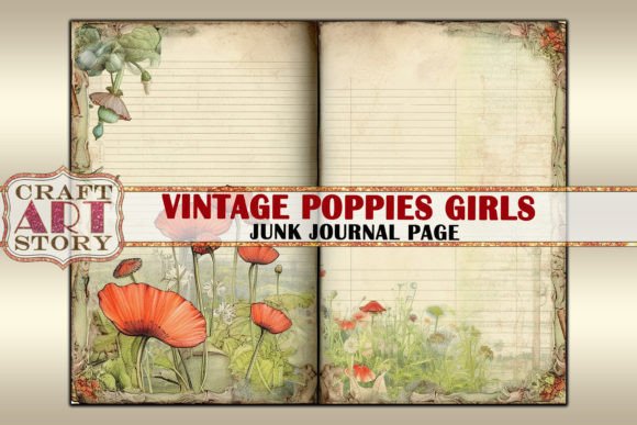 Download Vintage Poppies Girls Junk Journal - Premium Resources