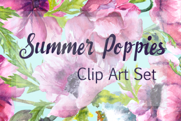 Download Watercolor Summer Poppies Clip Art - Premium Resources