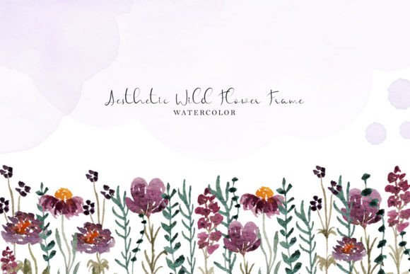 Download Elegant Violet Flower Watercolor Frame - Violet flower Collection
