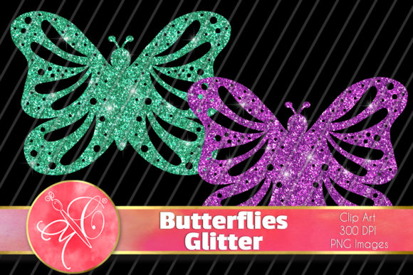 Download Glitter Butterflies Clip Art - Clip art Collection