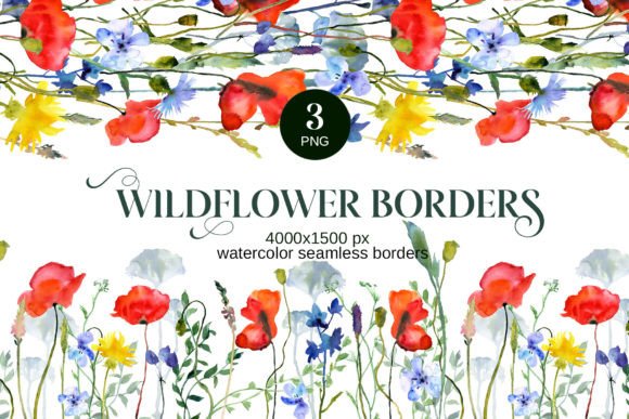 Download Wildflower Poppies Seamless Border - Premium Resources