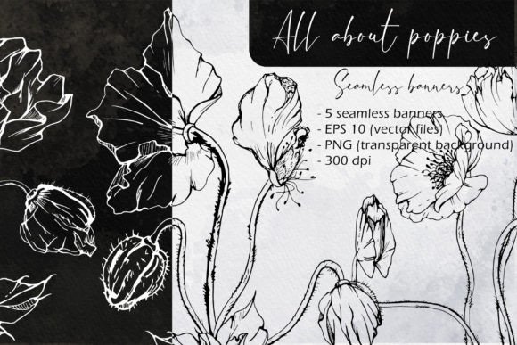 Download All About Poppies: Seamless Banners - Poppies Collection
