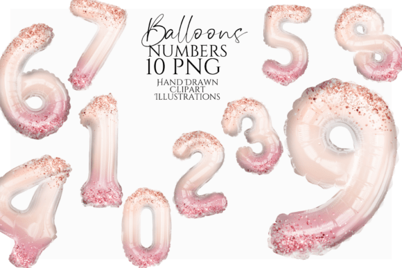 Download Rose Gold Balloon Numbers Clipart - Premium Resources