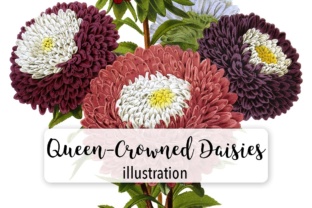 Download Queen Crowned Daisies Watercolor - Daisies watercolor Collection
