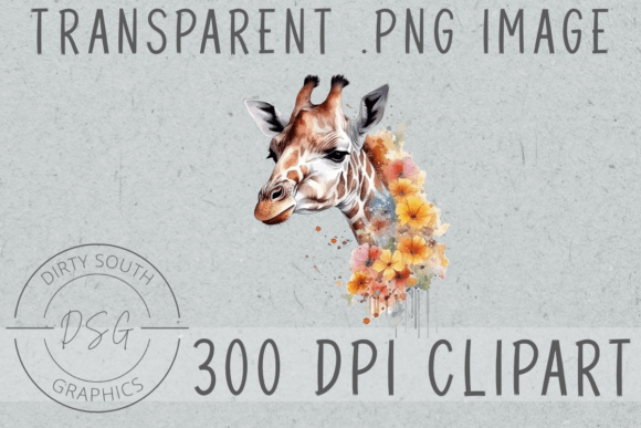 Download Watercolor Floral Giraffe Clip Art - Clip art Collection
