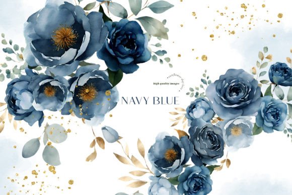 Download Navy Blue Flowers Clipart - Blue flowers clipart Collection