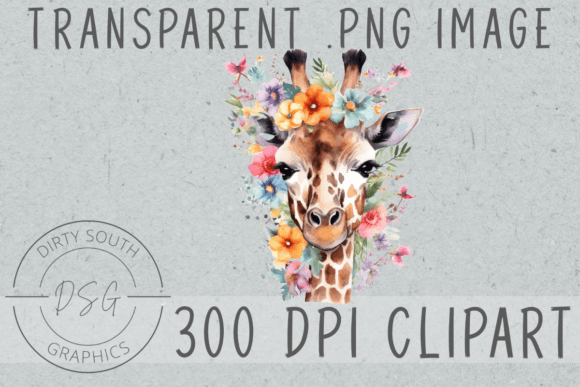 Download Watercolor Floral Giraffe Clip Art - Clip art Collection