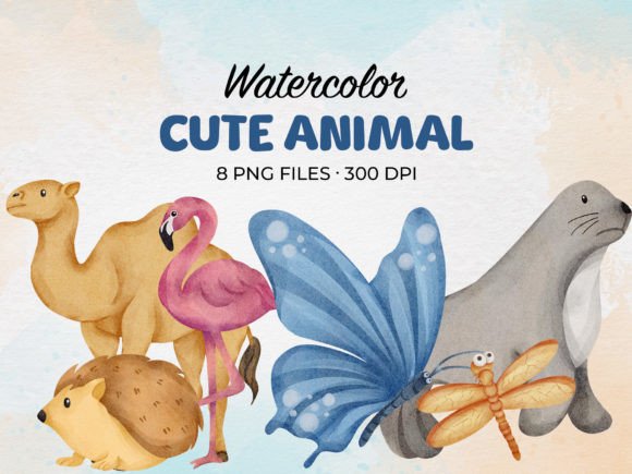 Download Watercolor Cute Animal Clip Art - Clip art Collection