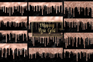 Download Dripping Rose Gold Clip Art Overlays - Rose gold Collection