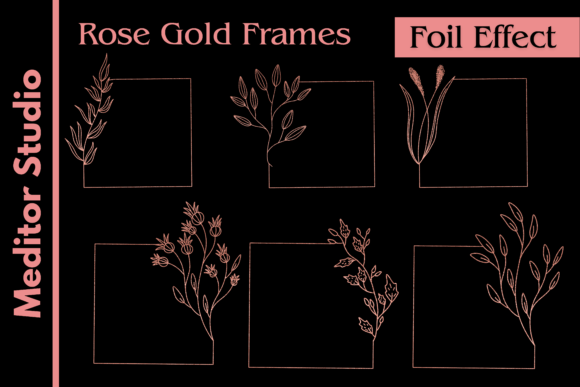 Download Rose Gold Floral Frames Set - Premium Bundle
