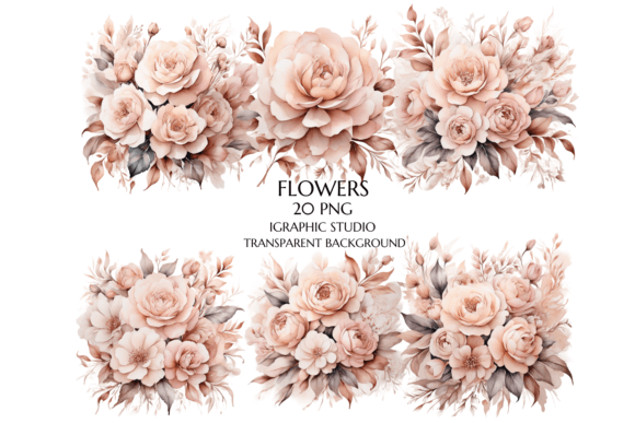 Download Rose Gold Flowers PNG, Pink Flowers Clip - Premium Bundle