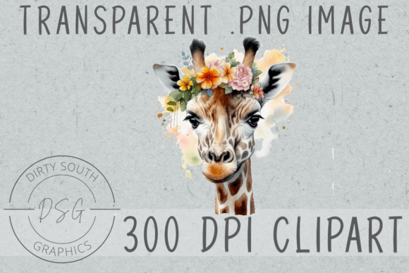 Download Floral Watercolor Giraffe Clip Art - Clip art Collection