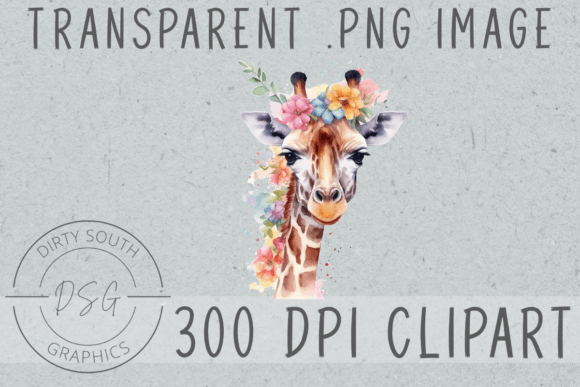 Download Watercolor Floral Giraffe Clip Art - Clip art Collection