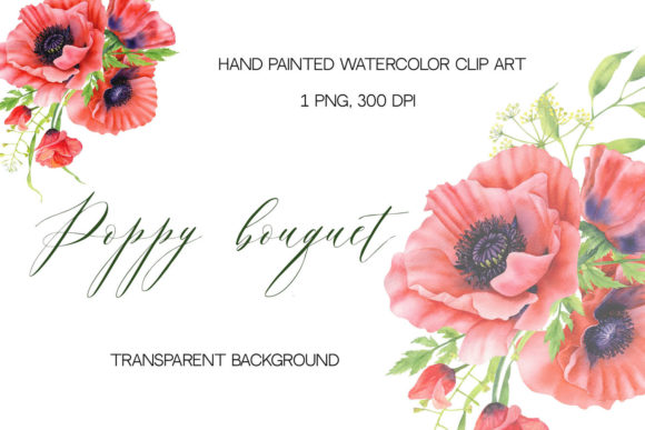 Download Watercolor Red Poppies Bouquet Flower - Poppies Collection